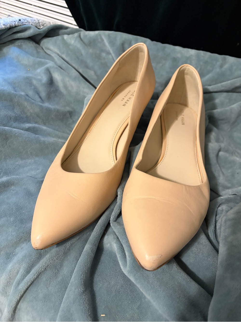 Cole Haan Nude Pointed-Toe Leather Heels - Women